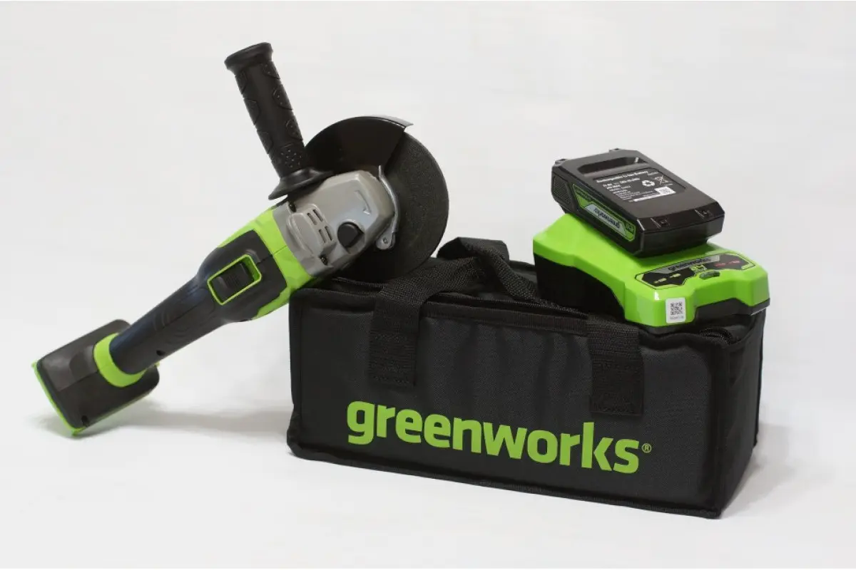 Greenworks ушм аккумуляторная. УШМ аккумуляторная GREENWORKS gd24ag. УШМ (болгарка) аккумуляторная GREENWORKS gd24agk2 24в 1х2 Ач 125 мм сумка. GREENWORKS 24v, арт. 3200207, Модель gd24ag;. Гринворкс 3200207ua.