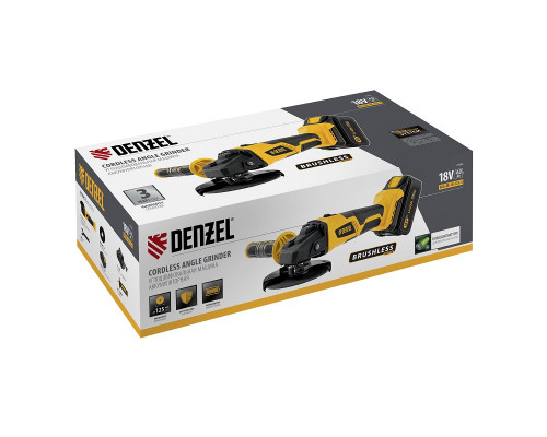 Аккумуляторная бесщёточная угловая шлифмашина Denzel BLG-IB-18-125-4 27005 Аккумуляторная бесщёточная угловая шлифмашина Denzel BLG-IB-18-125-4 27005