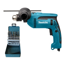 Ударная дрель Makita, набор сверл D-46202 HP1640X4