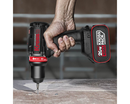 Дрель аккумуляторная KRESS KU124 20V 4,0 Ач кейс Дрель аккумуляторная KRESS KU124 20V 4,0 Ач кейс