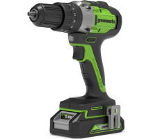 Бесщеточная аккумуляторная дрель-шуруповерт Greenworks GD24DD60К2  3704107UA