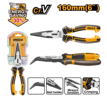 Тонкогубцы изогнутые INGCO INDUSTRIAL 160 мм HHBNP28160