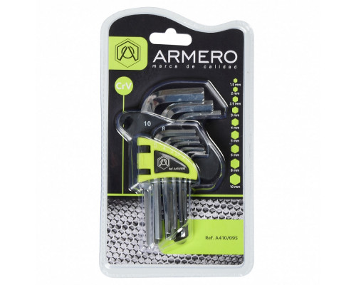 Набор шестигранных ключей ARMERO короткие Cr-V (9 шт) A410/095