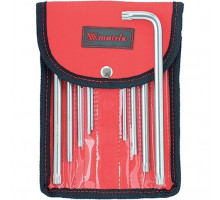 Набор ключей имбусовых 9 шт, T10-T50, удлиненных MATRIX TORX-TORX Tamper 12313