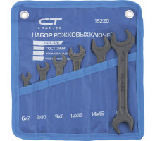 Набор ключей рожковых, 6-19 мм, 6 шт СИБРТЕХ 15220