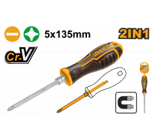 Отвертка двухсторонняя INGCO AKISD0203 INDUSTRIAL SL5+PH1