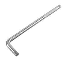 Вороток Г-образный, 300х75 мм, квадрат 1/2", CrV, матовый хром DENZEL 14064