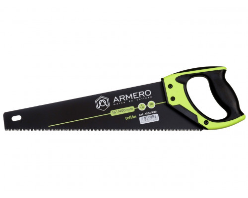 Ножовка ARMERO по дереву 400 мм, средний зуб, Teflon A532/400