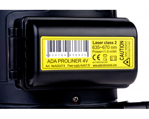 Лазерный уровень ADA PROLiner 4V А00474