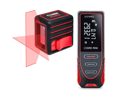Комплект ADA: Лазерный уровень Cube MINI Basic Edition + дальномер лазерный Cosmo MINI А00585