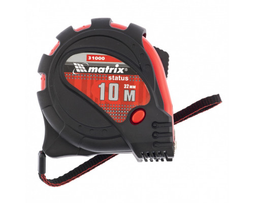 Рулетка 10 м х 32 мм, зацеп с магнитом MATRIX Status magnet 3 fixations 31000