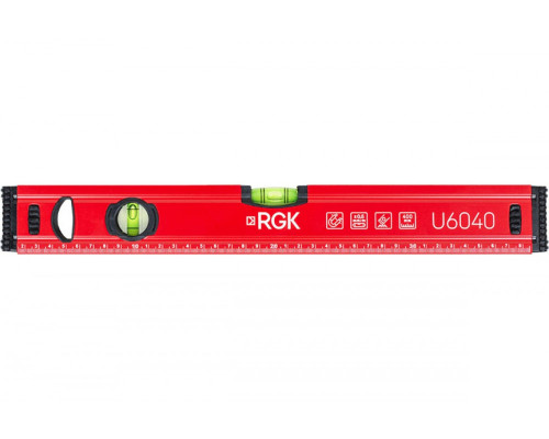 Пузырьковый строительный уровень с магнитом RGK U6040 0,4 м 777841 Пузырьковый строительный уровень с магнитом RGK U6040 0,4 м 777841