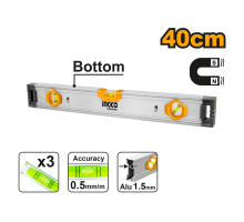 Строительный алюминиевый уровень магнитный INGCO INDUSTRIAL 40 см HSL38040M