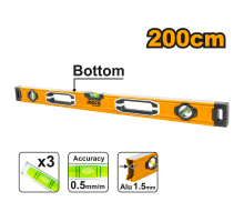 Строительный алюминиевый уровень INGCO INDUSTRIAL 200 см HSL08200