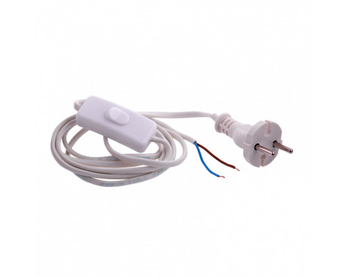 Шнур электрический соединительный, для бра с выключателем, 1,7 м, 120 Вт, белый Сибртех 96012
