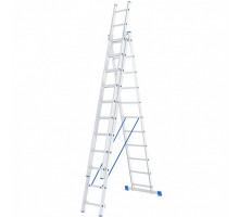 Лестница алюминиевая, трехсекционная СИБРТЕХ 3х11 ступеней 97821