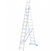 Лестница алюминиевая, трехсекционная СИБРТЕХ 3х12 ступеней 97822