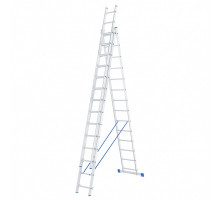 Лестница алюминиевая, трехсекционная СИБРТЕХ 3х14 ступеней 97824