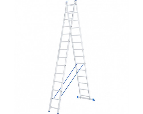 Лестница алюминиевая, двухсекционная СИБРТЕХ 2х14 ступеней 97914