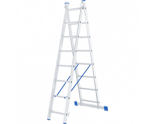 Лестница алюминиевая, двухсекционная СИБРТЕХ 2х8 ступеней 97908