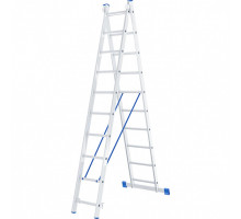 Лестница алюминиевая, двухсекционная СИБРТЕХ 2х10 ступеней 97910
