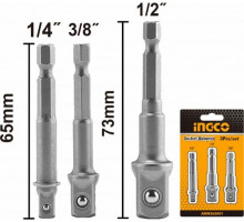 Набор адаптеров 1/4 " для торцевых головок INGCO AMN365A01 1/4" 3/8" 1/2" 3 шт.