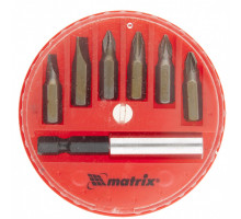 Набор бит и магнитный адаптер (7 предметов) в пластиковом боксе MATRIX 11392