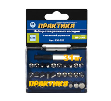 Набор бит (31 шт; PH; PZ; SL; Torx; Hex; 25 мм + магнитный держатель) ПРАКТИКА 036-520