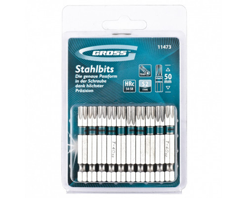 Набор бит TORX 40 х 50,10 шт, Gross 11473