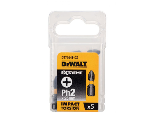 Бита ударная DeWalt IMPACT Torsion PH 2 x 25, 5 шт. DT7994T