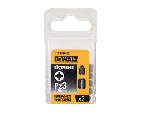 Бита ударная DeWalt IMPACT Torsion PZ 3 x 25, 5 шт. DT7388T Бита ударная DeWalt IMPACT Torsion PZ 3 x 25, 5 шт. DT7388T