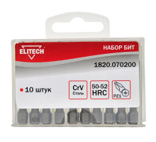 Биты (10 шт; PZ1; 50 мм; CrV; 50-52 HRC) Elitech 1820.070200
