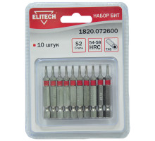 Биты (10 шт; TX8; 50 мм; S2; 54-58 HRC) Elitech 1820.072600