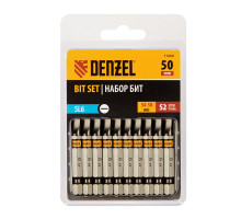 Набор бит SL6, 50 мм, сталь S2, шестигранный профиль, 10 шт Denzel 11660