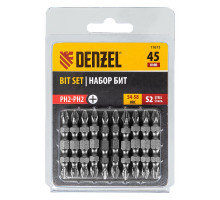 Бита двухсторонняя, PH2-PH2 х 45 мм, сталь S2, 10 шт DENZEL 11673