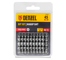 Бита двухсторонняя, PH2-PH1 х 45 мм, сталь S2, 10 шт DENZEL 11674