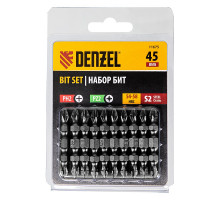 Бита двухсторонняя, PH2-PZ2 х 45 мм, сталь S2, 10 шт DENZEL 11675