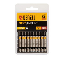 Набор бит TORX T6, 50 мм, сталь S2, шестигранный профиль, 10 шт Denzel 11665