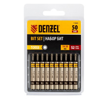 Набор бит TORX T8, 50 мм, сталь S2, шестигранный профиль, 10 шт Denzel 11666