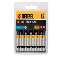 Набор бит SL5, 50 мм, сталь S2, шестигранный профиль, 10 шт Denzel 11659