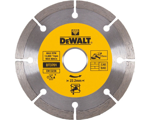 Алмазный круг Dewalt DT 3701, универсальный 115 x 22.2 мм