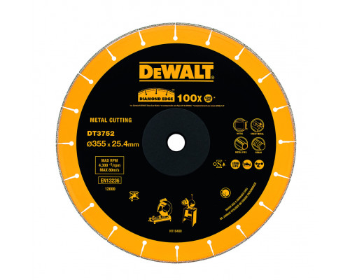 Алмазный круг Dewalt DT 3752, по металлу 355 x 25,4 мм