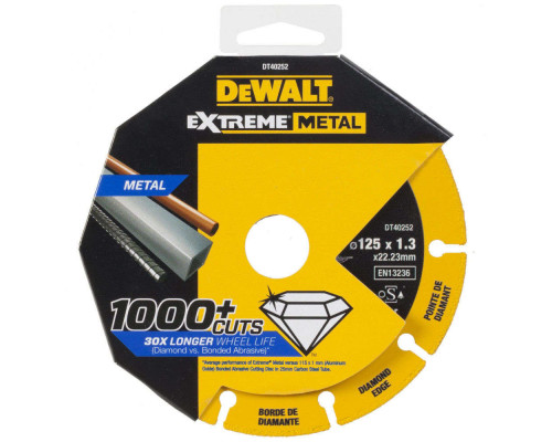 Алмазный диск отрезной DEWALT DT 40252, по металлу 125 мм