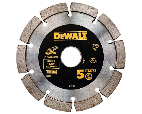 Алмазный круг Dewalt DT 3757, сегментный 125 x 22,2 мм