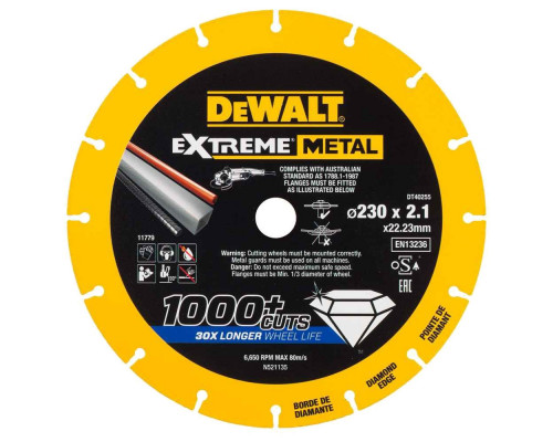 Алмазный круг Dewalt DT 40255 , по металлу 230 x 22,2 мм