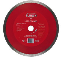 Диск алмазный сплошной по керамограниту (250х25.4х2.4 мм) ELITECH 1110.006900