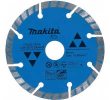 Диск алмазный Makita сегмент по бетону/граниту 115х22,2х7 D-41420