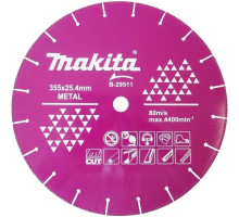 Диск алмазный по металлу Makita 355х25,4х3,5мм быстрый рез B-29511