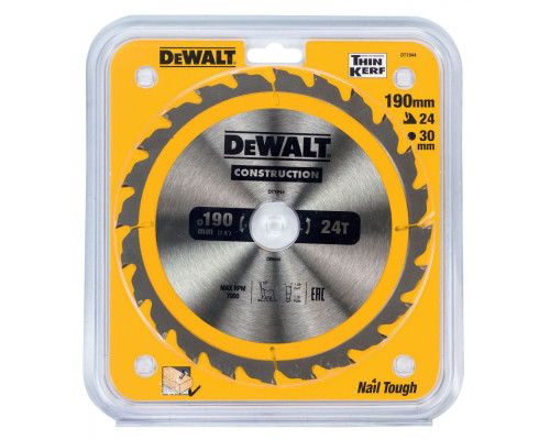 Пильный диск DeWalt Construction 190 x 30, 24 зуба DT 1944
