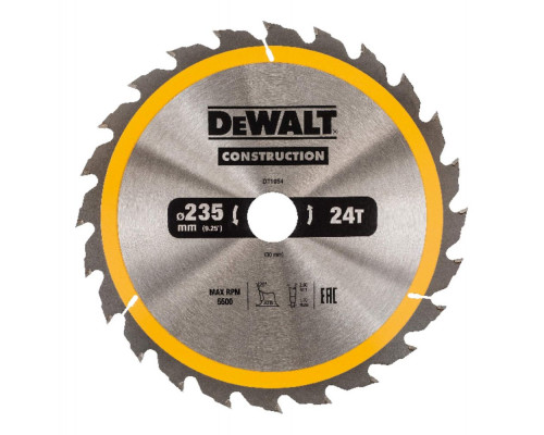 Пильный диск DeWalt Construction 235 x 30, 24 зуба DT 1954